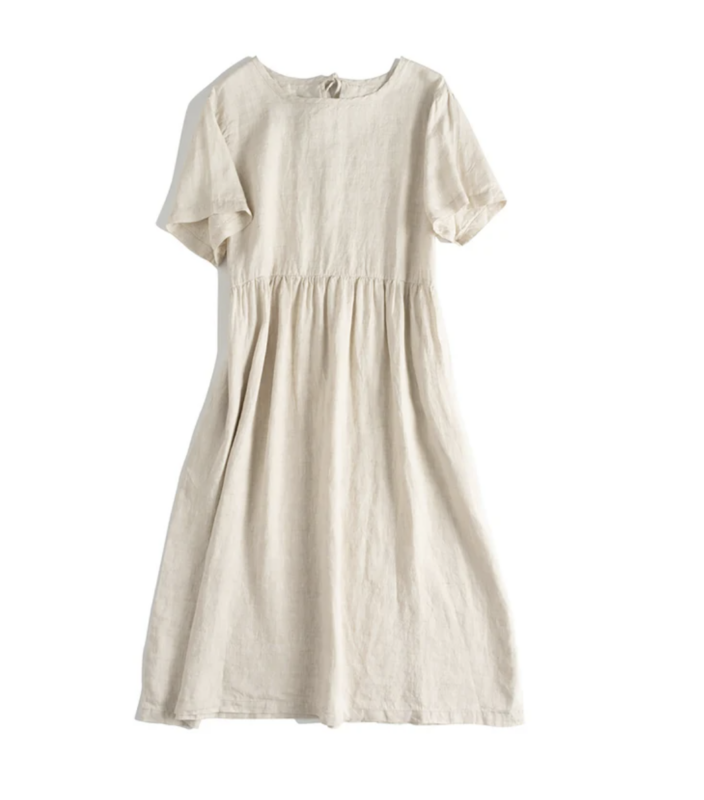 Casual Linen Dress/ Linen Dress For Women/ Loose linen dress - Dilostyle