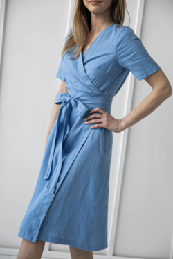 Wrap Linen Dress/ Linen Dress For Women/ Casual Dress/ Evening dress for women